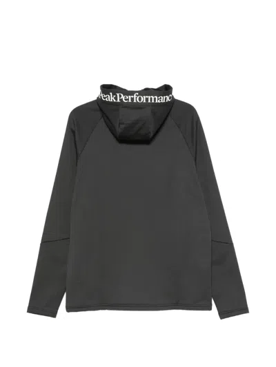 Peak Performance 로고 프린트 후드 재킷 In Black