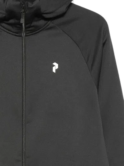 Peak Performance 로고 프린트 후드 재킷 In Black