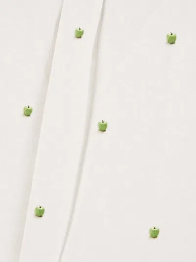 Paul Smith Embroidered Pattern Shirt Button Down Collar In White
