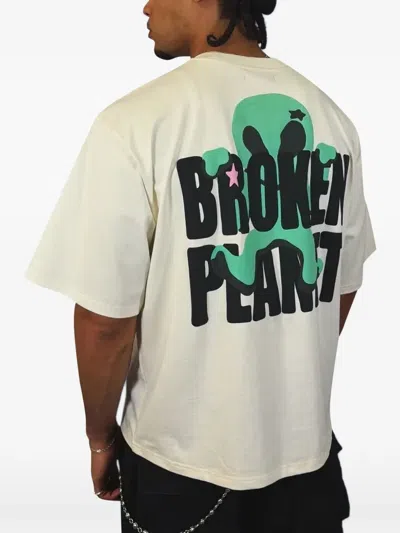 Broken Planet Not From Here Graphic-print Oversized T-shirt In White