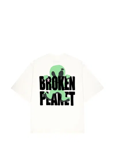 Broken Planet Not From Here Graphic-print Oversized T-shirt In White
