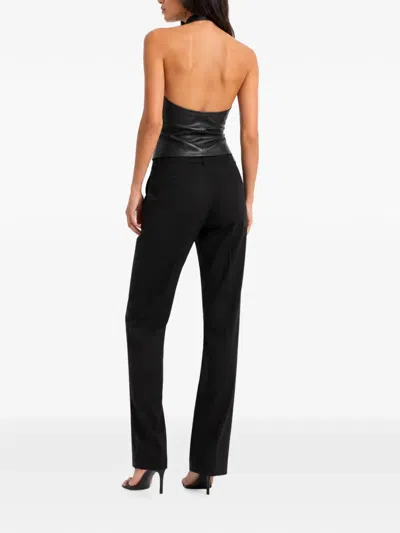 Stouls Cherry Open-back Leather Top In Black
