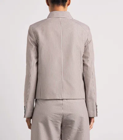 Me+em Stripe Jacket In Gray