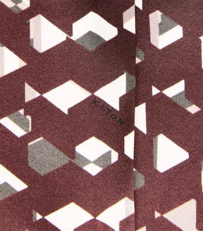 Kiton Silk Printed Blouse In Brown