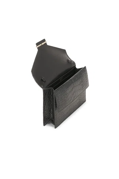 Tom Ford Soft Printed Croc Mini Bag In Black