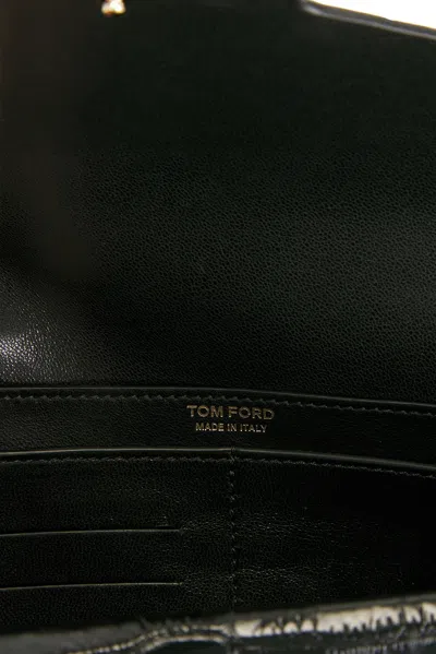 Tom Ford Soft Printed Croc Mini Bag In Black