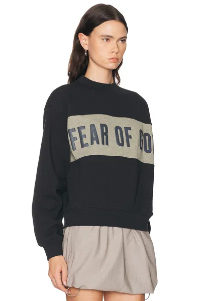 Essentials Womens Paneled Classic Sweatshirt In Black