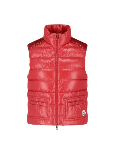 Moncler Multicolor Polyamide Shell Jacket In Red
