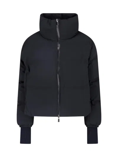 Herno Black High Neck Double-slider Zip Polyamide Jacket In Black