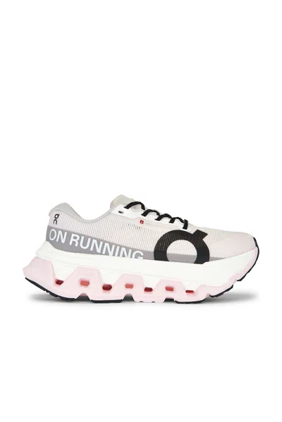 On Cloudmster 3 Hyper Running Fabric Sneakers In Ivory & Pey
