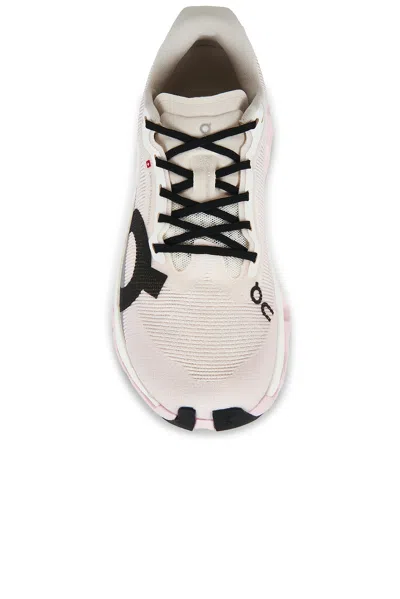 On Cloudmster 3 Hyper Running Fabric Sneakers In Ivory & Pey