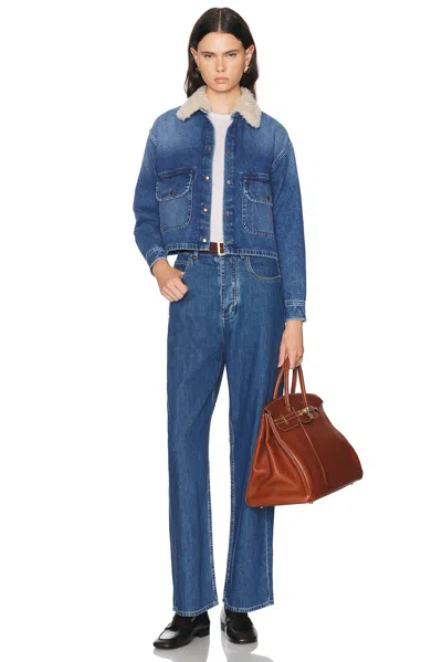 Moncler Button Up Jacket In Blue