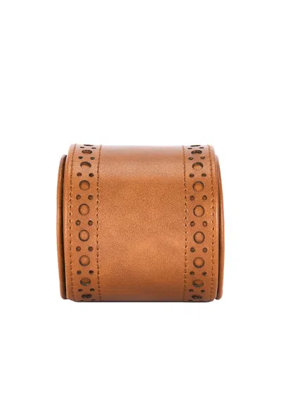 Wolf Brogue Single Watch Roll In Brown