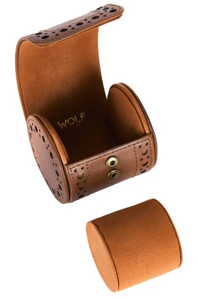 Wolf Brogue Single Watch Roll In Brown