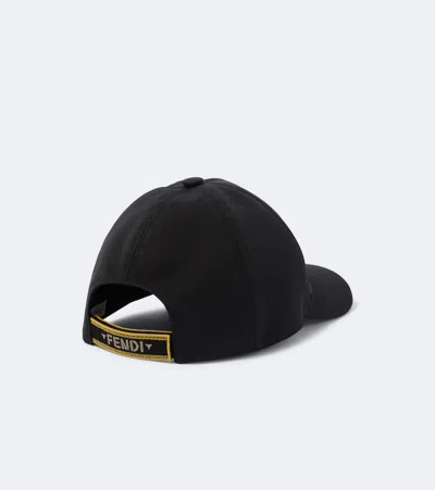 Fendi Logo-tape Baseball Cap In Black