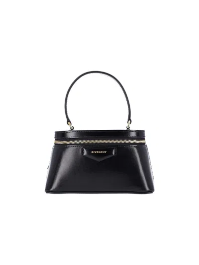 Givenchy Vanity Antigona Leather Handbag With Lettering Logo On The Front In Black