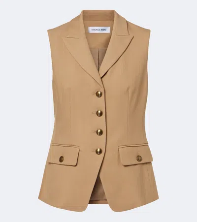 Veronica Beard Benny Single-breasted Vest In Brown