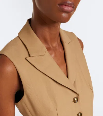 Veronica Beard Benny Single-breasted Vest In Brown