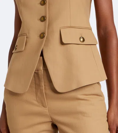 Veronica Beard Benny Single-breasted Vest In Brown