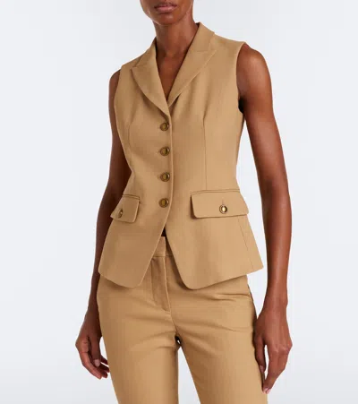 Veronica Beard Benny Single-breasted Vest In Brown