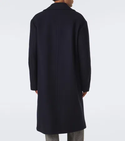 Dries Van Noten Double-breasted Wool-blend Coat In Blue