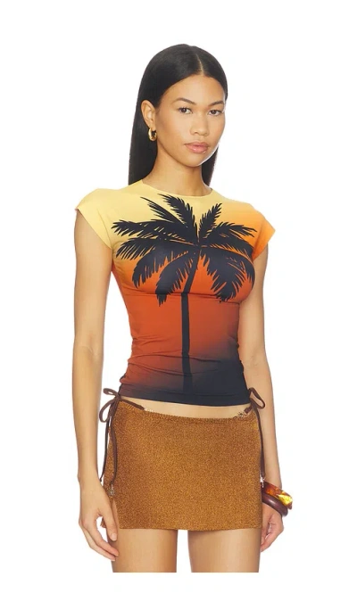 1xblue Palm Tree T-shirt In Multi