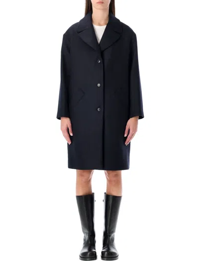 A.p.c. A. P.c. Knee-length Wool Jacket In Blue