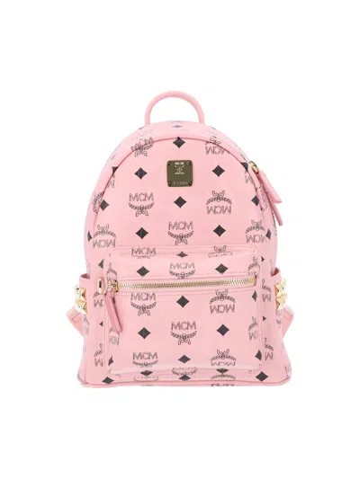 Mcm Backpack Top Handle Gold Tone Hardware In Pink