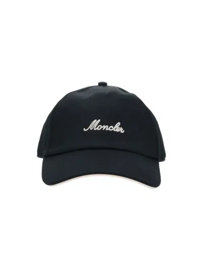 Moncler Casual Cap Curved Brim Eyelet Vents In Black