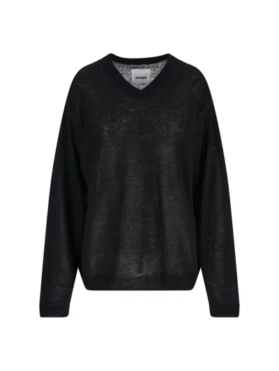 Mythinks Alpaca-blend Knit Sweater For Women In Black