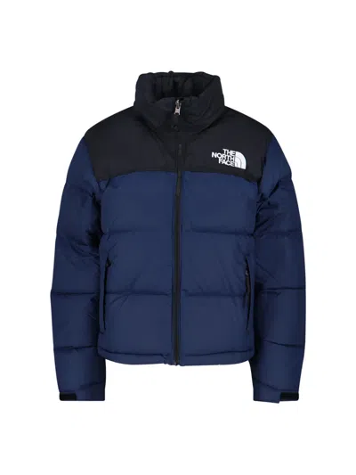 The North Face Retro Nuptse Water Resistant Goose Down Short Puffer Jacket In Blue