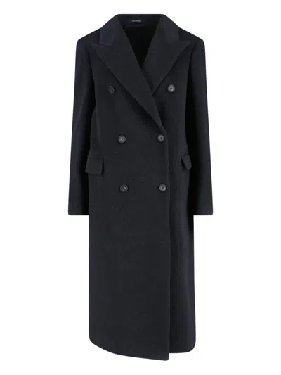 Tagliatore Structured Double-breasted Jacket With Flap Pockets In Grey