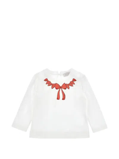 Monnalisa Decorative Bows T-shirt In White