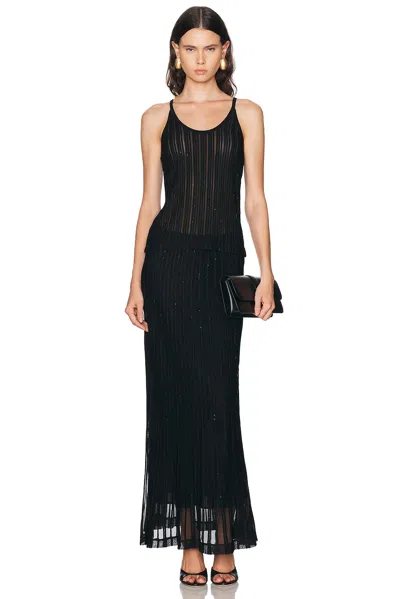 Tom Ford Micro Sequins Evening Skirt In Black