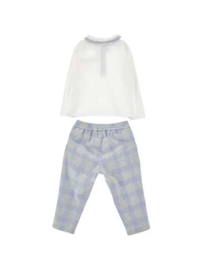 Monnalisa Check-pattern Bow-tie Set In White