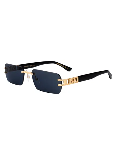 Dsquared2 Rectangular Sunglasses D2 0189/s J5 G In Gold