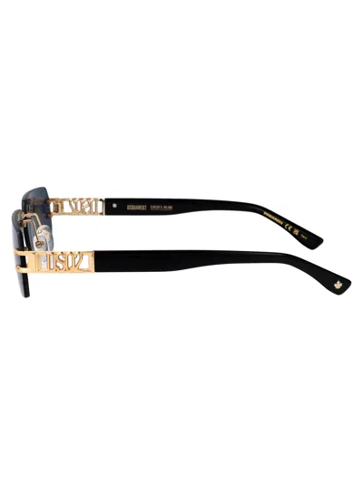 Dsquared2 Rectangular Sunglasses D2 0189/s J5 G In Gold