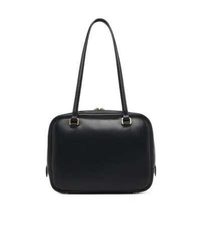 Jil Sander Medium Vision Leather Shoulder Bag In Black