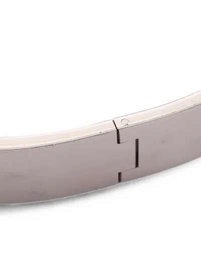 Pre-owned Hermes 2010s Click H Enamel Bangle In Silver