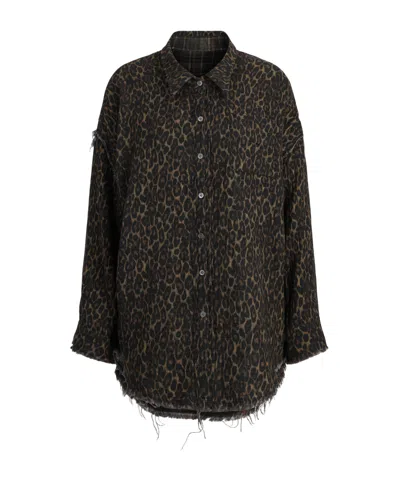 R13 Multicolor Cotton Pattern Shirt In Brown