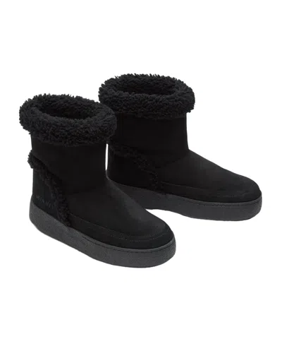 Moon Boot Ltrack Tina Suede Ankle Boots With Shearling Lining In Black