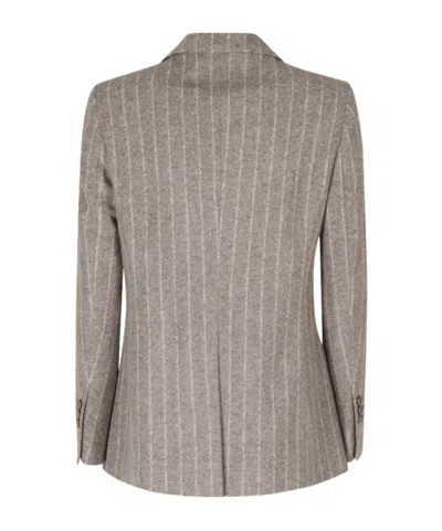 Seventy Pinstripe Double-breasted Blazer In Neutral