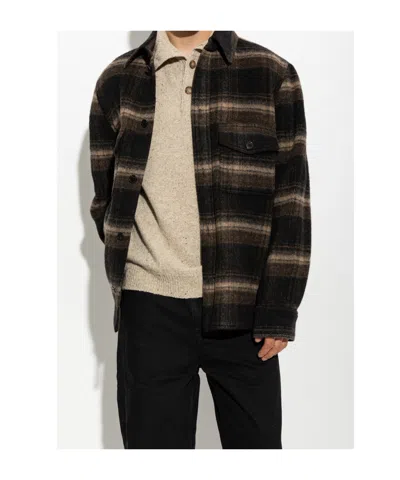 Isabel Marant Kervon Check-pattern Shirt Jacket In Brown
