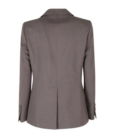 Seventy Earth Double-breasted Flap Pockets Polyester-blend Jacket In Gray