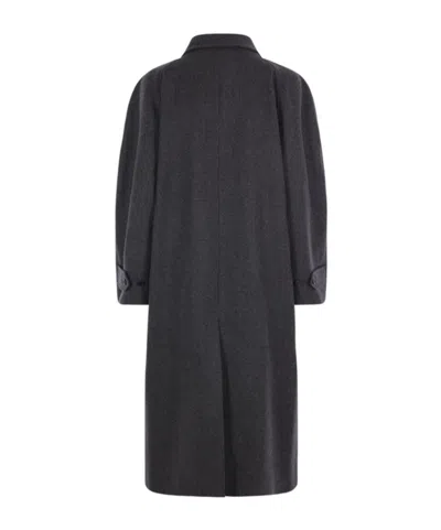 Jil Sander Button-fastening Wool Coat In Gray