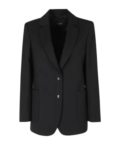 Seventy Single-breasted Patch-pocket Blazer In Black