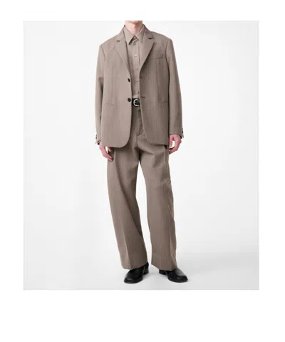 Studio Nicholson Single-breasted Blazer In Brown