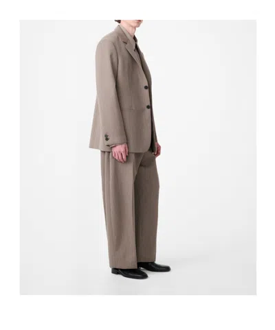 Studio Nicholson Single-breasted Blazer In Brown
