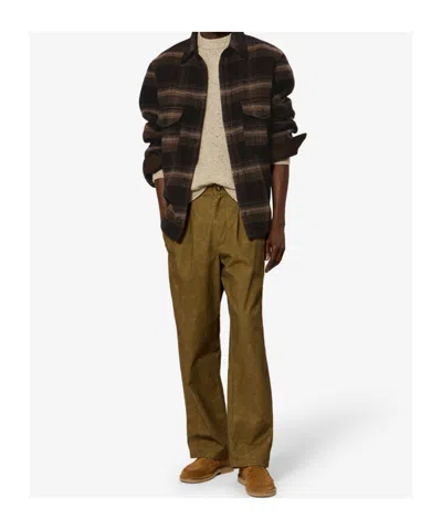 Isabel Marant Plaid Structured Collar Wool-blend Jacket In Brown