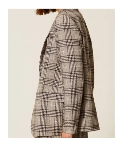Twinset Jacket Woman Color Beige In Multi